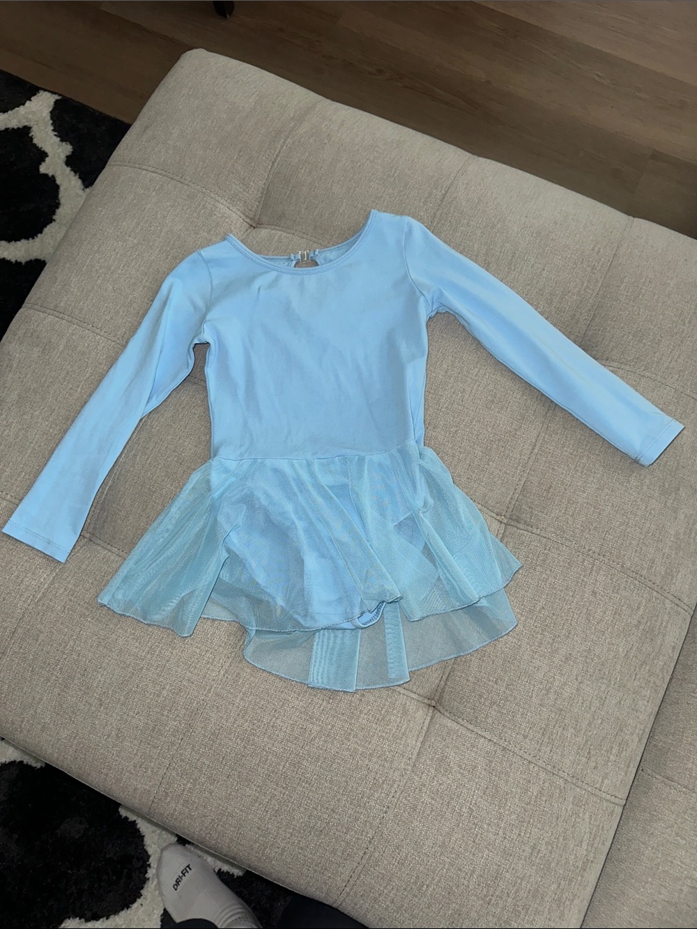 Amazon Light Blue Long Sleeve Ballet Dress with Mesh Skirt